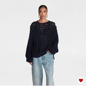 KBB by KAHLANA Women's Pullover Sweater 'The Chunky Knit Crew' - Dark Navy